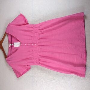 Isabel Maternity Ingrid‎ + Isabela Pink Women's Button Casual Dress Size L